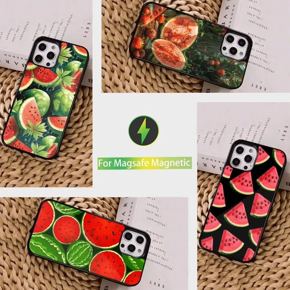 

Summer Fruit Watermelon Phone Case For iPhone 16,15,14,13,12,11,Pro,Max,Plus,Mini, Magsafe,Magnetic Wireless Charging Case