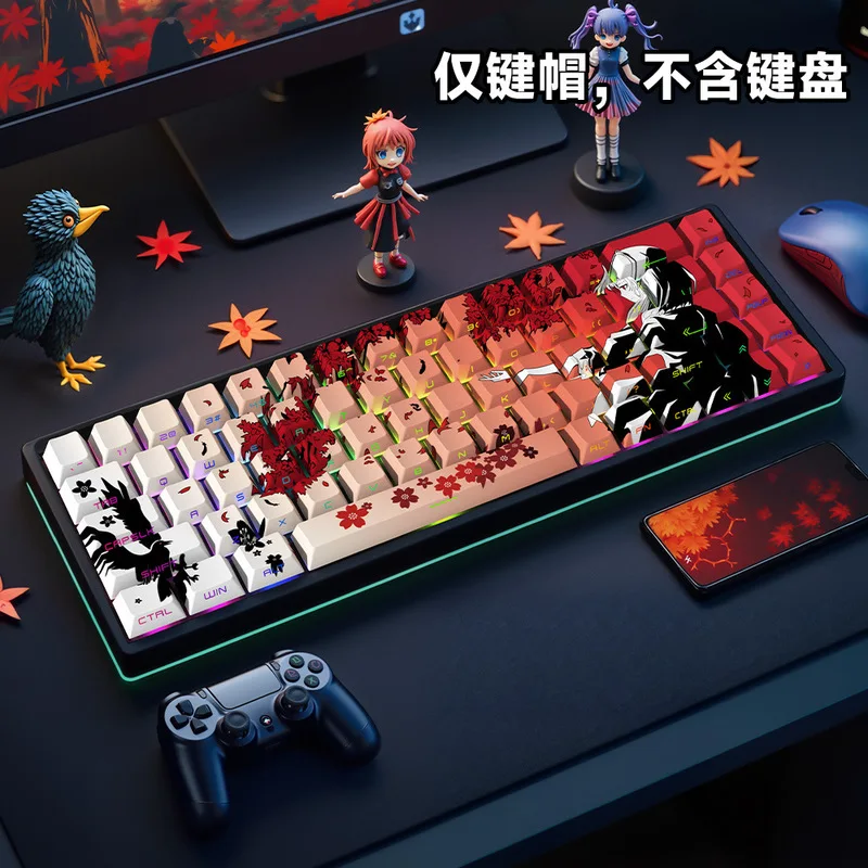 Makima Keycaps Side Engraved Translucent Pbt Five Side Sublimation Anime Theme Acg Custom Mechanical Keyboard Pc Gaming Lovers