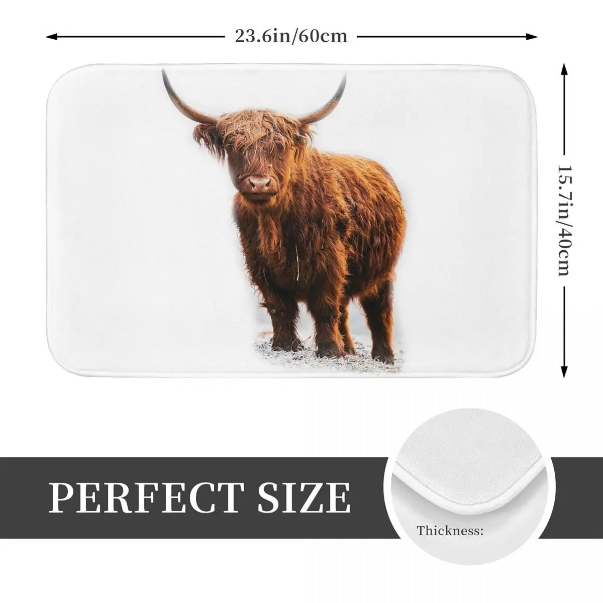 Scottish Highlander Cow Non-slip Doormat Floor Mat Durable Carpet Rug for Kitchen Entrance Home Bedroom Footpad Mats