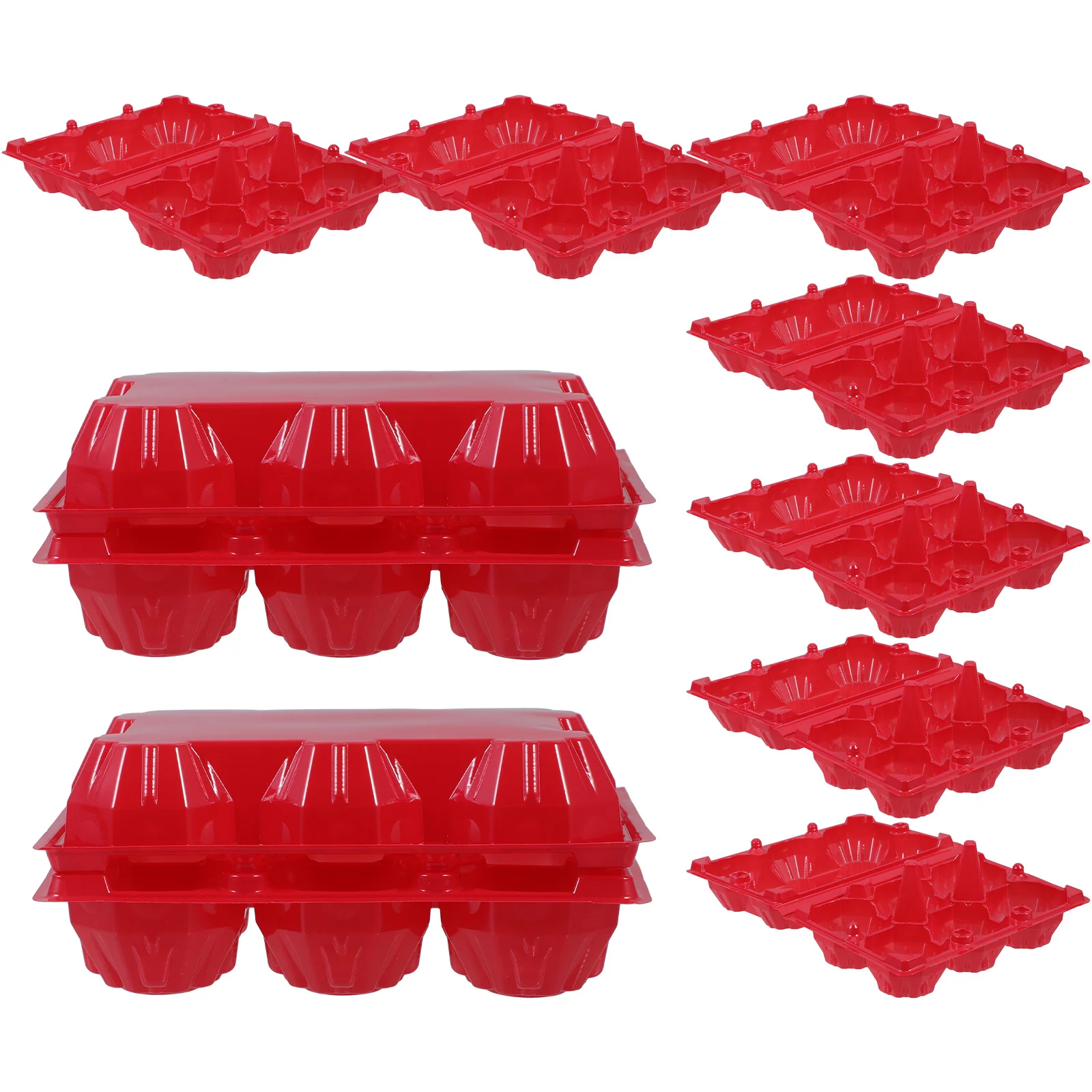 

10pcs Storage Container 6-Slot Reusable Egg Tray Lightweight Portable Organizer For Fridge Space Saving Egg Holder Case Bulk