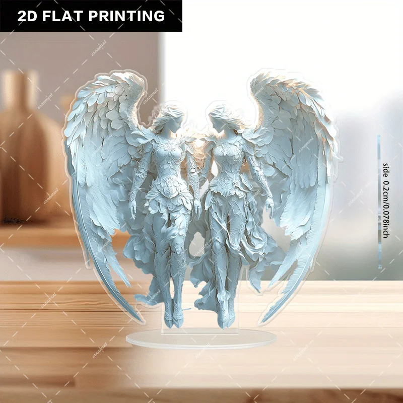 2D Flat, 2D Acrylic Is Suitable for All Four Seasons. The Flat Bohemian Archangel Acrylic Statue- 2D Flat Guardian Angel Is Perf