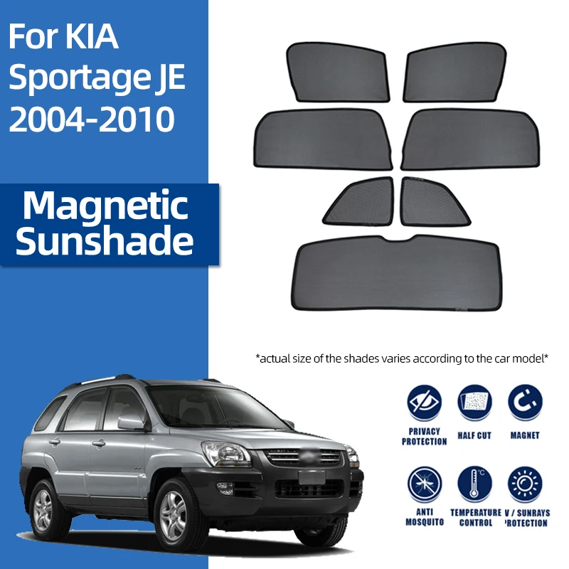 

For Kia Sportage JE 2004-2010 Magnetic Car Sunshade Shield Front Windshield Curtain Rear Side Baby Window Sun Shade Visor