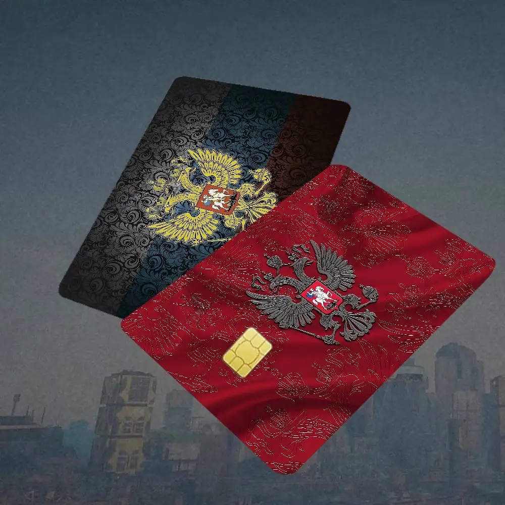 روسيا العلم لعبة أنيمي ملصق فيلم الجلد غطاء الحال بالنسبة صغيرة كبيرة لا رقاقة الخصم بطاقة الائتمان الجانب الأمامي #2