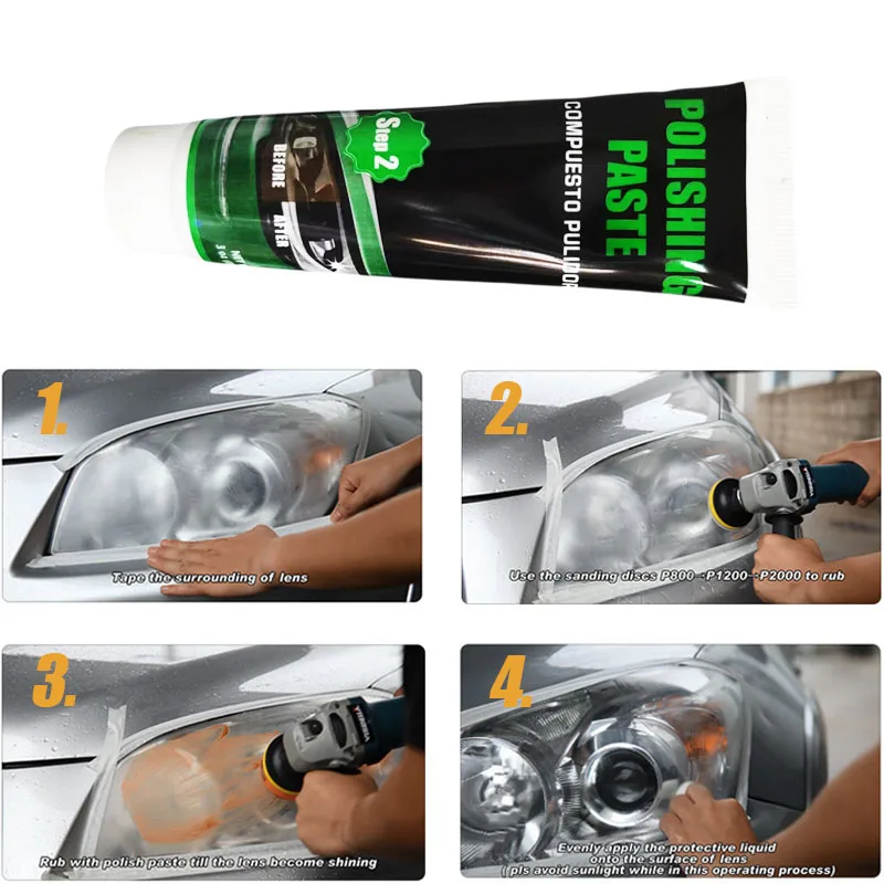 Car Headlight Restoration Polishing Kits Headlamp Repair Cleaning Paste Refurbish Tool Light Lens Polish Polisher Car Care