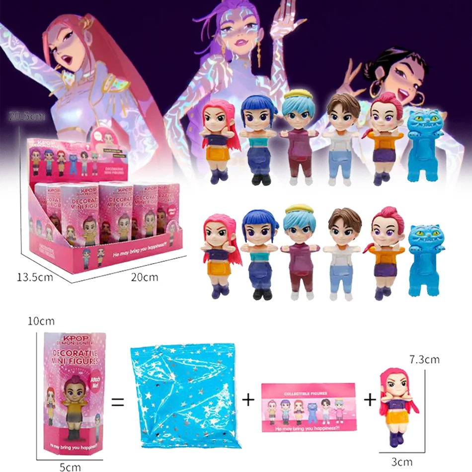 Anime Kpop Demon Hunters Figure Series Blind Box PVC Cartoon Mini Model Toy Doll Desktop Decorative Kid Christmas Surprise Gift'