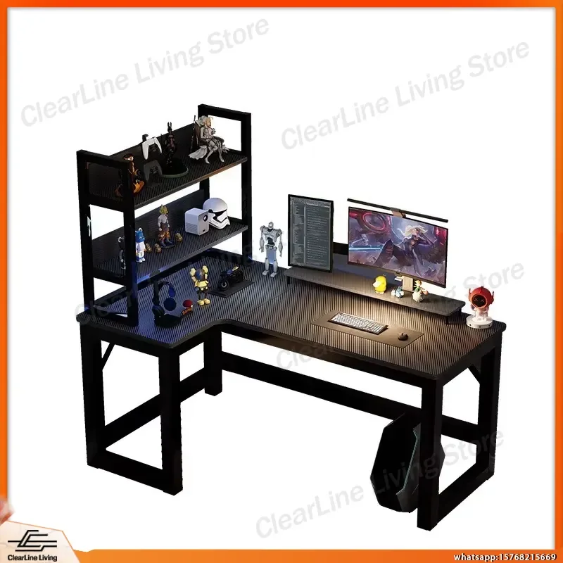 Creative Corner Computer Desk for Home Office Bedroom Study Gaming Desk Wooden Double Table European Style Internet Cafe