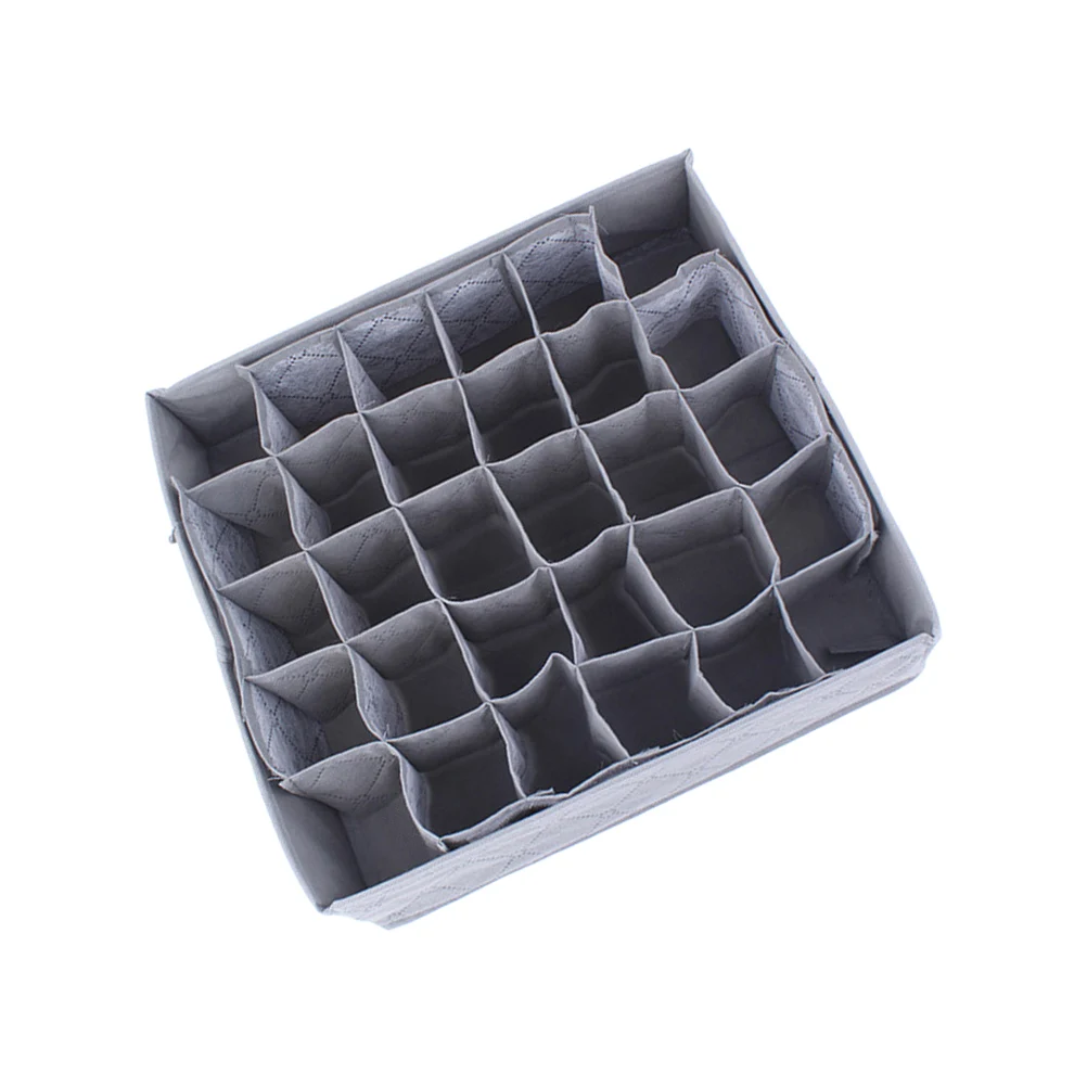 

2pcs Underwear Storage Box Organizer 30Slots Premium Material Removable Nonwoven Socks Closet Compartment Tie Clothes Bag