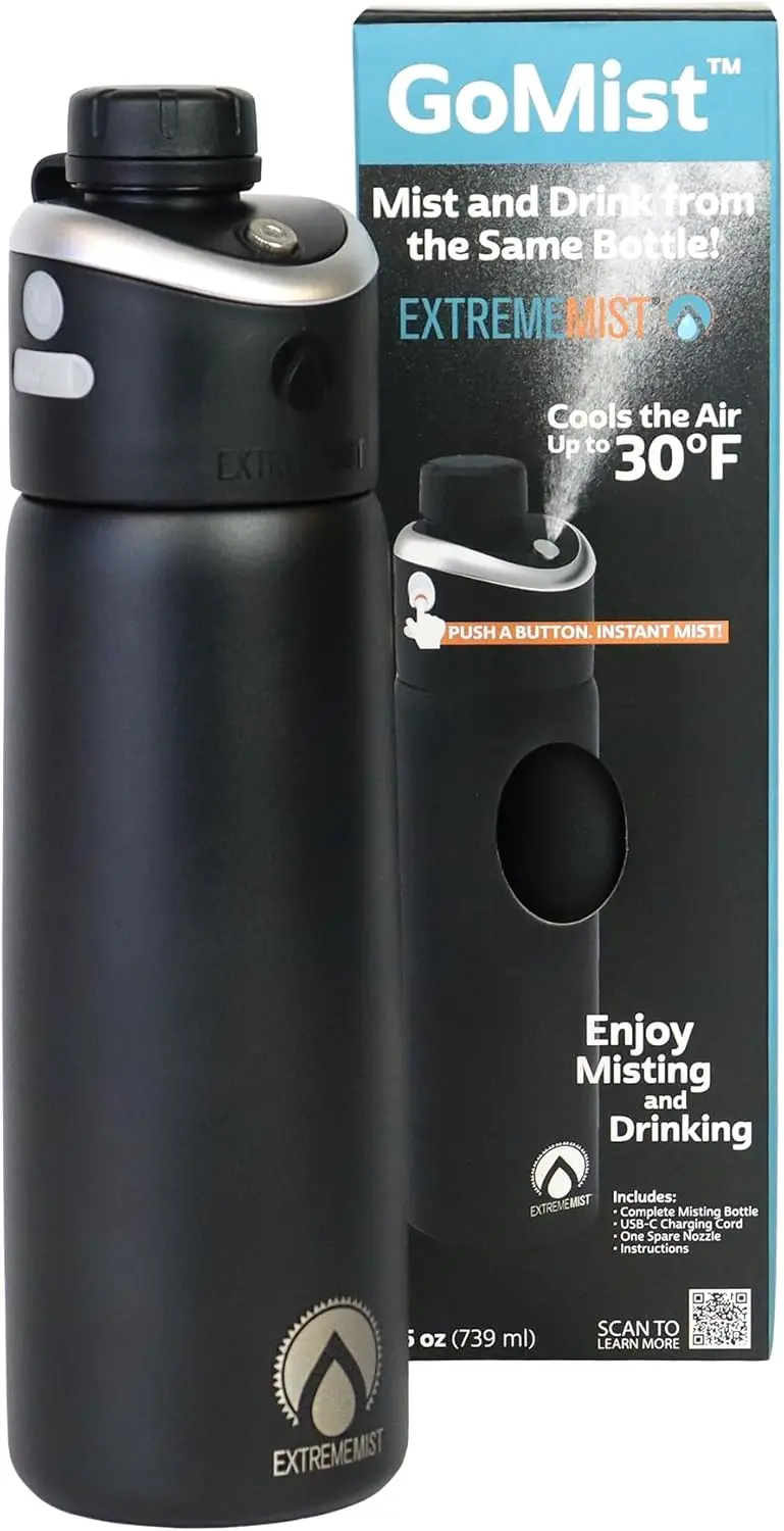 

Drinking Bottle - Personal Mister - Cooling Water Bottle w/Easy-Drink Spout - Stainless-Steel Do