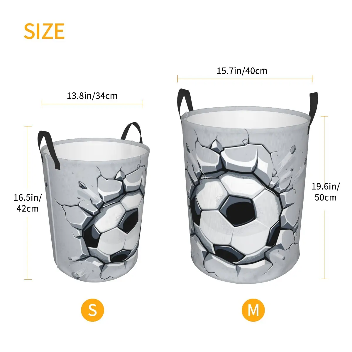 Dirty Laundry Basket Soccer Ball Breaking Wall Folding Clothing Storage Bucket Toy Basket Home Waterproof Organizer