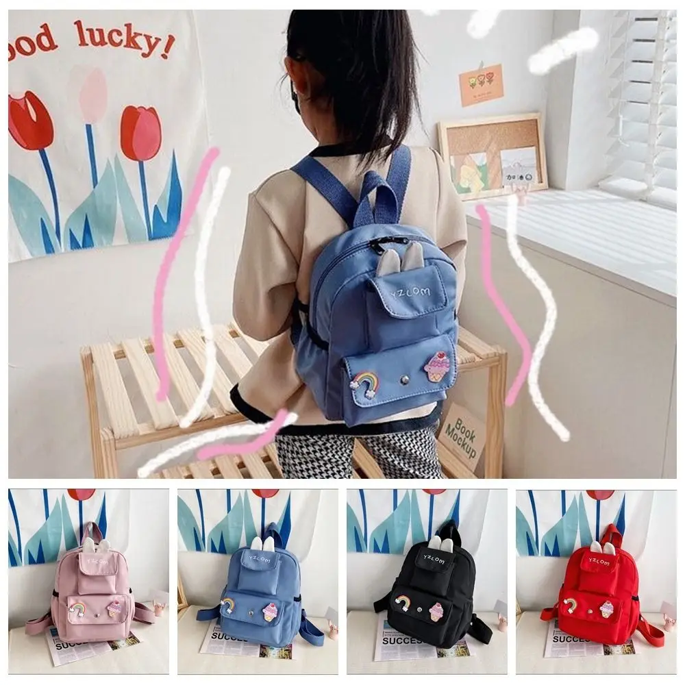 Kawaii Cartoon Backpack Nylon Casual School Bag Handbag Large Capacity Shoulder Bag