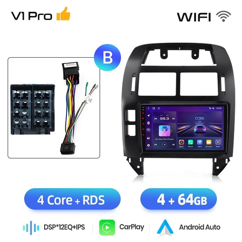 Junsun Draadloze CarPlay Android Auto Autoradio Voor VW Volkswagen Polo Mk4 2001-2011 GPS Multimedia 2 din