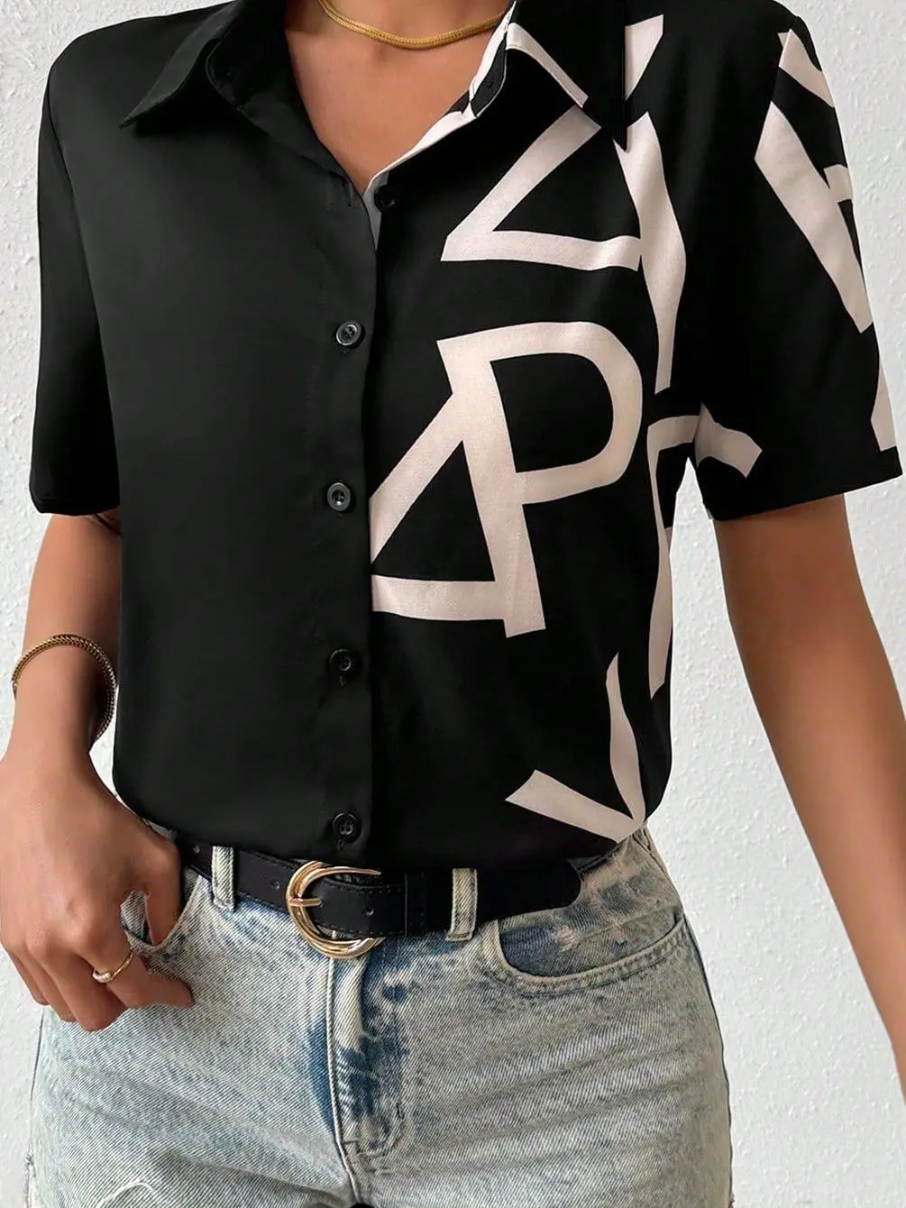 ルーズカジュアルプリントシャツ女性のポロカラー半袖 UV 保護ポリエステル繊維夏のファッション通勤スタイル