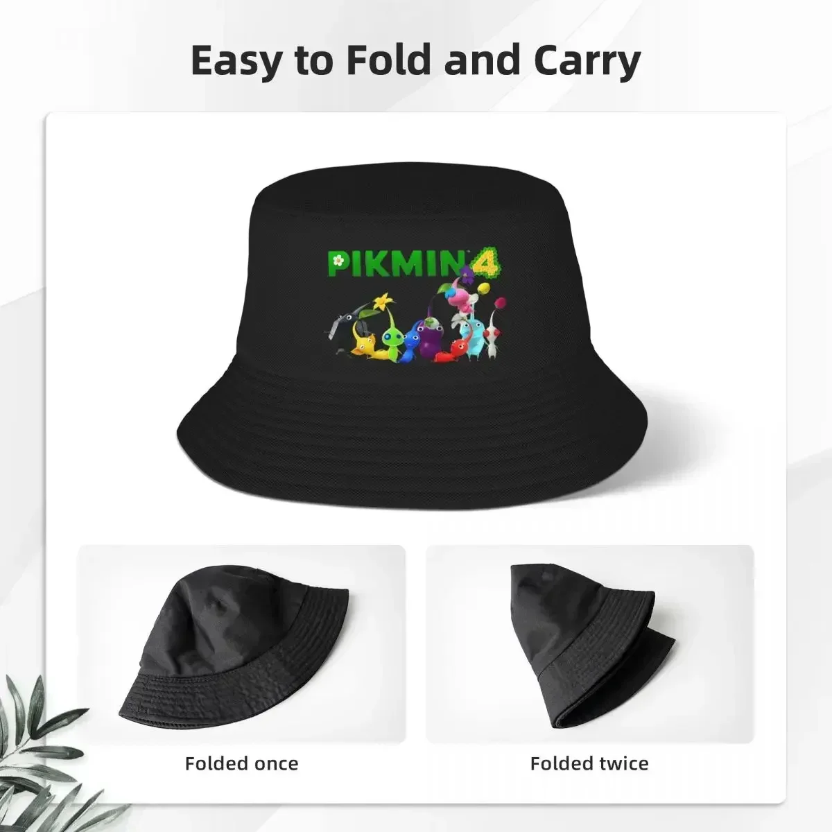 2026 Men Women Pikmin 4 Bob Hats Accessories Summer Beach Vacation Getaway Headwear Kawaii Pikmin Bucket Hat Fishing Hat For Out