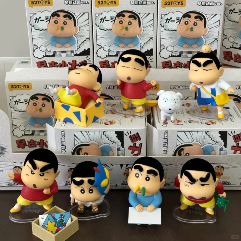 

52toys Crayon Shin-Chan Vintage Small Potato Blind Box Cute Anime Figure Model Desktop Decor Mystery Box Trendy Toys Girl Gift