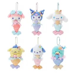 Sanrio mermaid Kawali Kuromi Hello Kitty My Melody Cinnamoroll Pillow Plush Toys Plushie Keychain Stuffed Doll for Kids gift