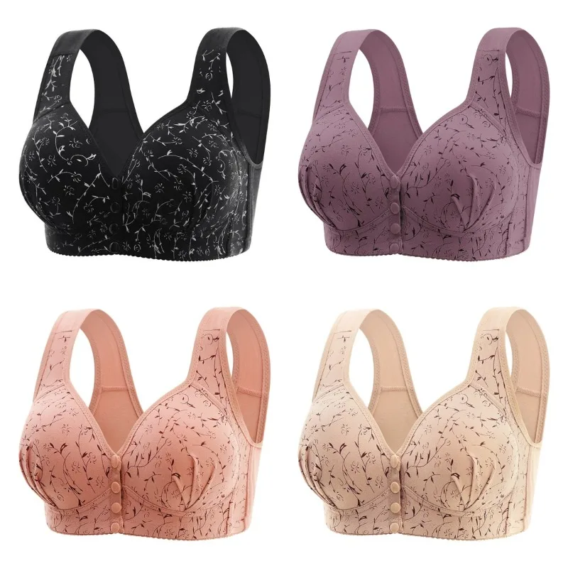 Women New Comfortable No Steel Ring Gathered Anti Sagging Front Opening Sexy Bra High-quality All Season Anti Glare Women's Bra