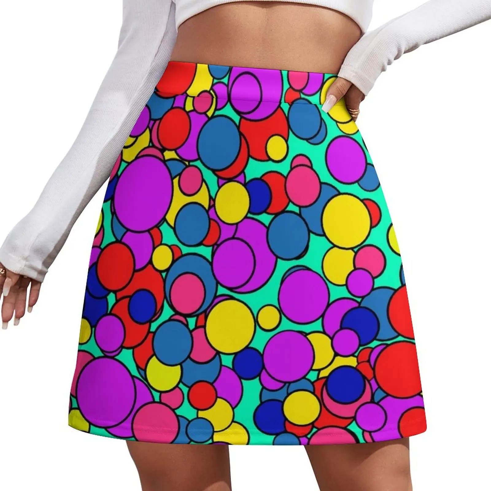 

60's design go go Mini Skirt Skirt satin Women clothing School uniform Mini Skirt