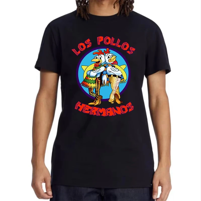 Neue männer Kurzarm Hohe Qualität 100_ Baumwolle LOS POLLOS Chicken Brothers Gedruckt Casual Für Männer T-shirt Männlich