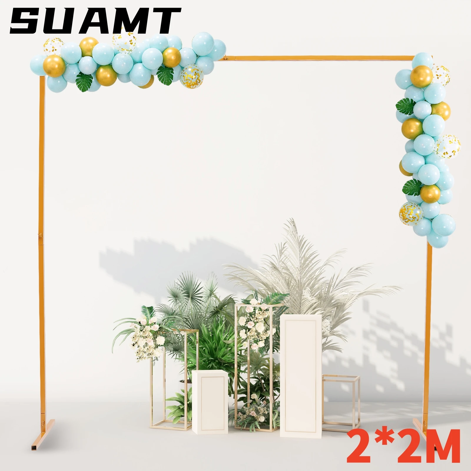 

2*2m Wedding Decoration Arch Backdrop Stand Square Balloon Frame Metal Wedding Arch Birthday Party Decor Supplies for Ceremony