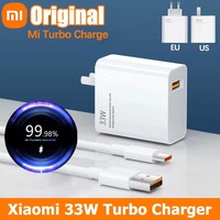 Original Xiaomi 33W Charger QC 3.0 Quick Charging 6A Fast Turbo Charge Mobile Phone Charger Adapter USB Type C Cable