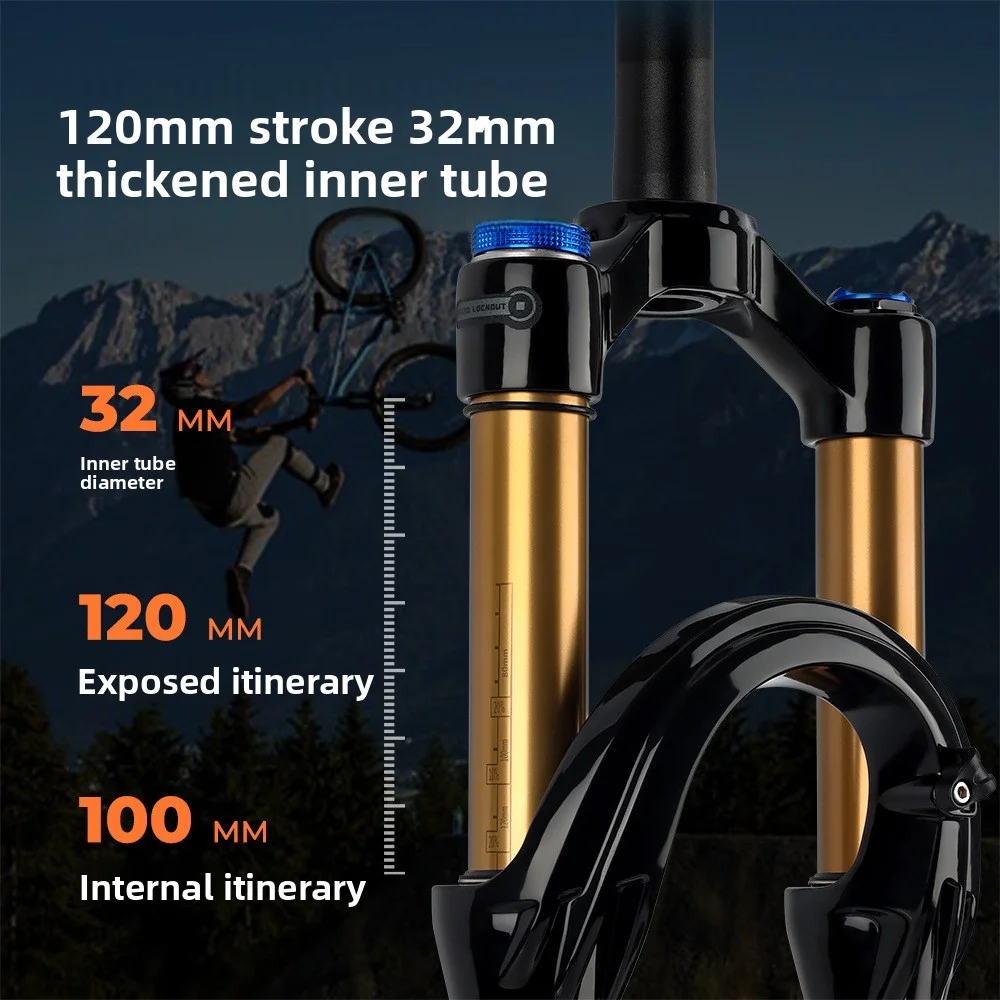 Bolany Mountain Bike Fork 27.5/29 Inch Bike Suspension MTB Air Suspension Fork Shock Absorbing Fork Downhill Suspension Fork