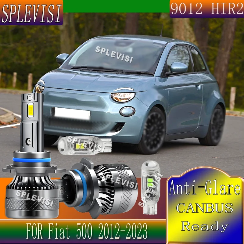 

9012 2pcs Optimal Night Visibility Safety 200W 20000LM Headlight LED Bulbs FOR Fiat 500 2012 2013 2014 2015 2016 2017 2018-2023
