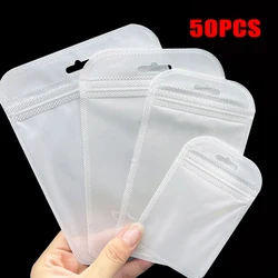 50pcs Transparent Plastic Bags Resealable Pouch Jewelry Packaging Storage Earrings Necklace Ring Display Self Sealing Bag