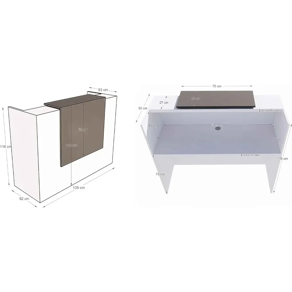 Modern Reception Nas Desk Multifunctional Modern Transaction Counter Top Laminate Desktop Standing Front Table Office Home