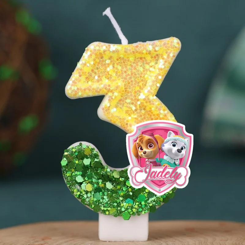 Cartoon Paw Patrol Thema Kerze 0-9 Nummer Geburtstag Kuchen Jahrestag Party Baby Dusche Kerzen Szene Dekoration Lieferungen – Detail 3
