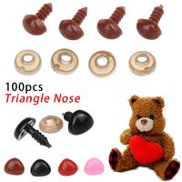 100PCS/Lot Dolls Black/Brown/Red/Pink Triangle Nose Dolls Toy Craft Doll Accessories For Bear Buttons Safety Nose Accessories