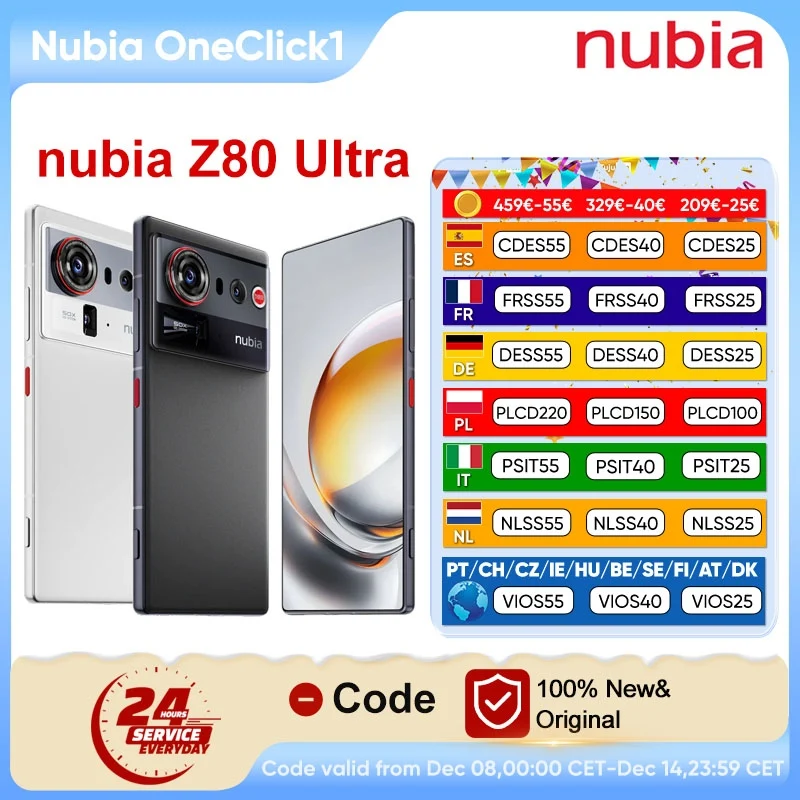 nubia Z80 Ultra Smartphone Snapdragon 8 Elite Gen 5 7200mAh 6.85'' 144Hz OLED Display 90W Fast Charging 64MP+50MP AI Camera NFC