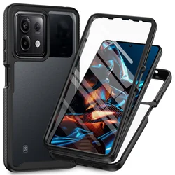 PET Front Screen Protector Armor Shockproof Phone Case For Xiaomi 13T Redmi 13C Note 13 Pro 5G Poco C65 Transparent Back Cover