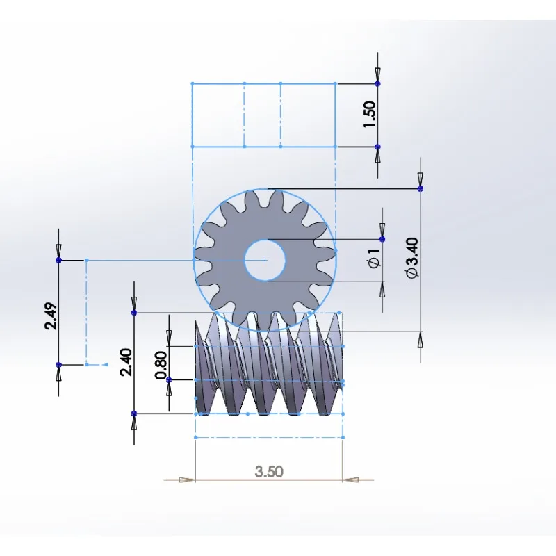 0.2 module, mold 15 teeth, micro, brass, worm gear, mini, reduction gear, gear 1:87 static change