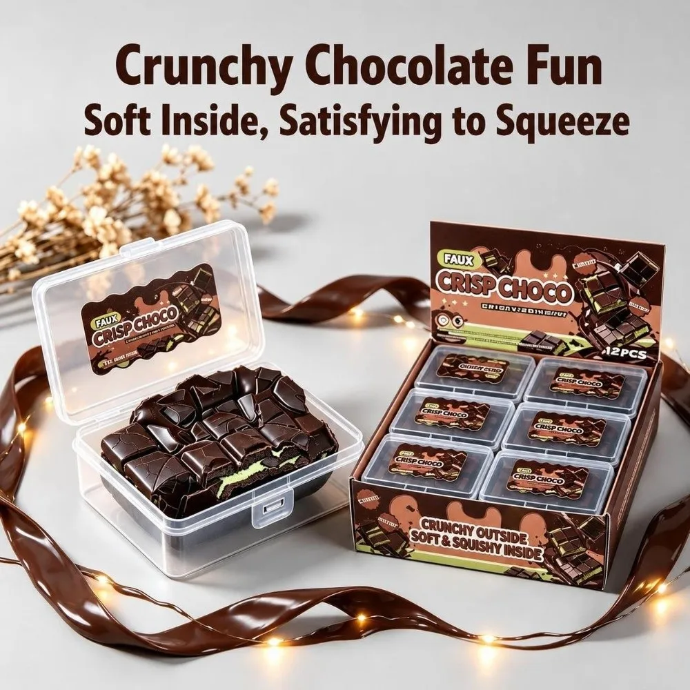 Chocolate Wax Cracking Squeeze Toy Cat Paw Donut Crunchy Sound Ball Handmade Craft Crispy Feel Snowball Crunch Squishy Toy​​