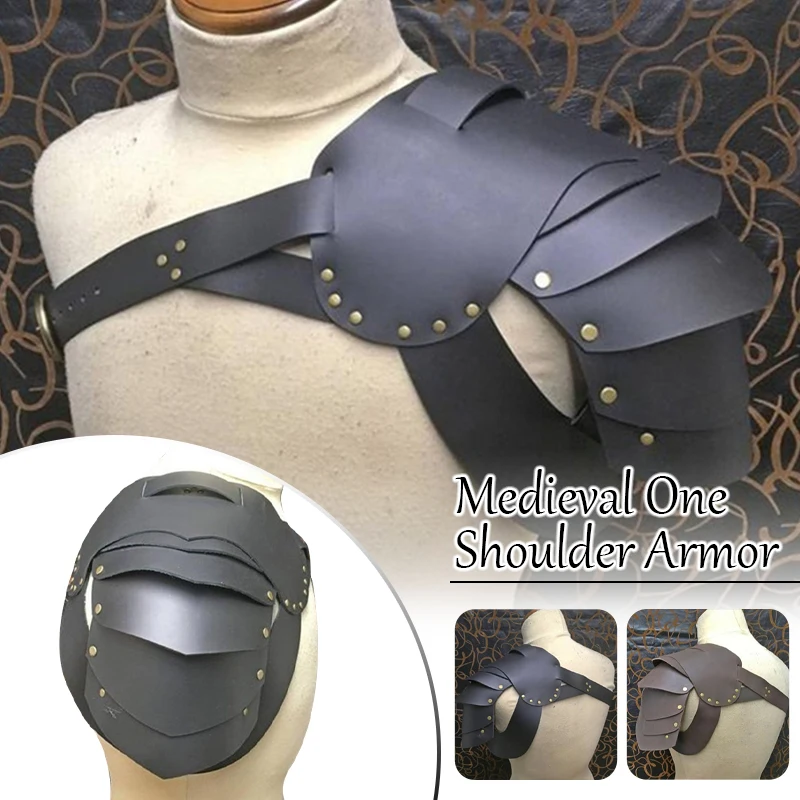 

Medieval Armor Shoulder Viking Warrior Pauldrons Gladiator Larp Cosplay Costume Accessory PU Leather Renaissance Shoulder Armor