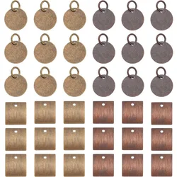 96pcs 4 Style Brass Stamping Blank Tag Pendants Charms Flat Round Metal Bronze Dangle Charms for Bracelet Necklace Jewelry DIY