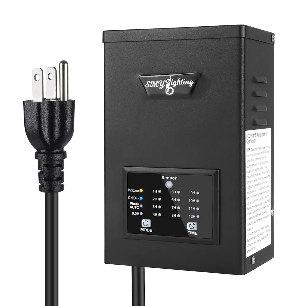 

Трансформатор Landse 170 Вт для наружного освещения с датчиком фотоклетки и таймером, 120 В переменного тока в 12/15 В переменного тока, всепогодный