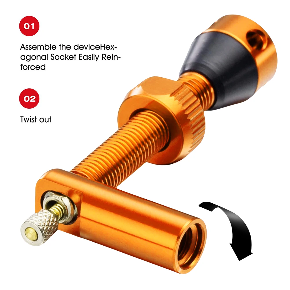 1 Pair Road Bike Presta Valve Value Core Remover Tool 40/44mm Ultralight Gravel MTB Bike Tubeless Valves for Road Tubeless Tire