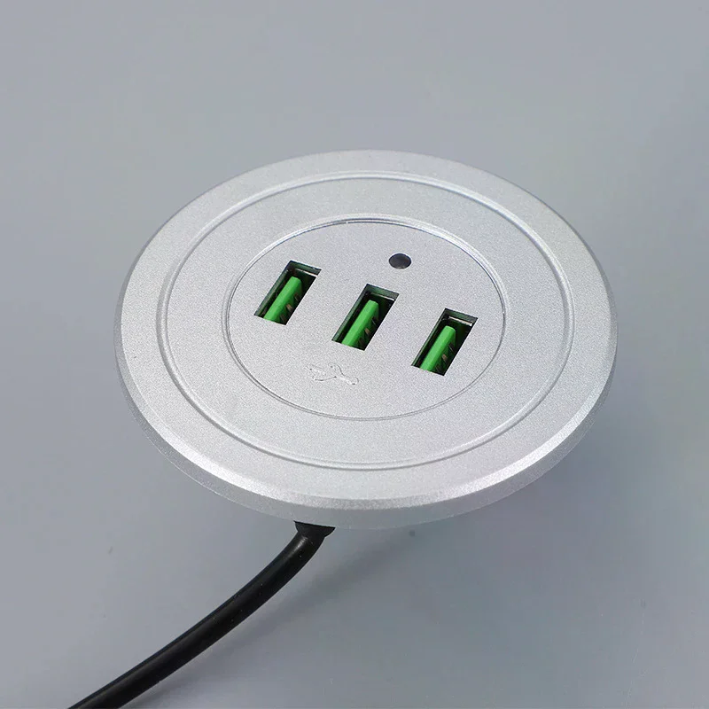 1 Piece Splitter Charging 2/3 Port USB Desktop Embedded Charger For Mobile Phone 2/3 USB HUB Computer Desk Data Line