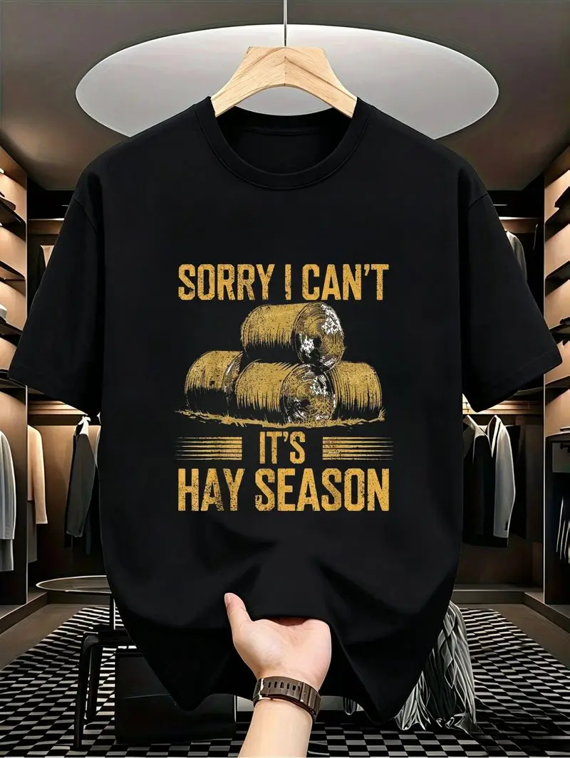 Funny for Hay Farming TShirt Sorry I Can'T It's for Haying Season Saying HeavyDuty Sm Tee for Farmers Tractor Drivers Farm Life Black with Bold Golden Print Sizes SXXXL Idea Same Sty01