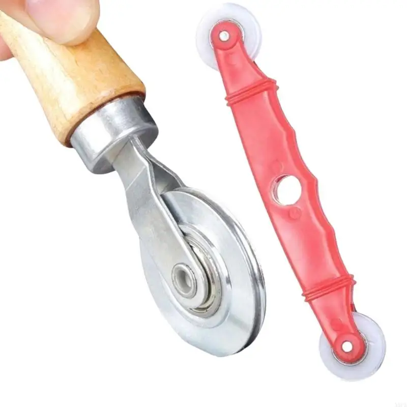 

X9FA Household Yarn Pressure Wheel Tool With Smooth Rolling Steel Wheel And Comfortable Wooden Handle Spline Roller