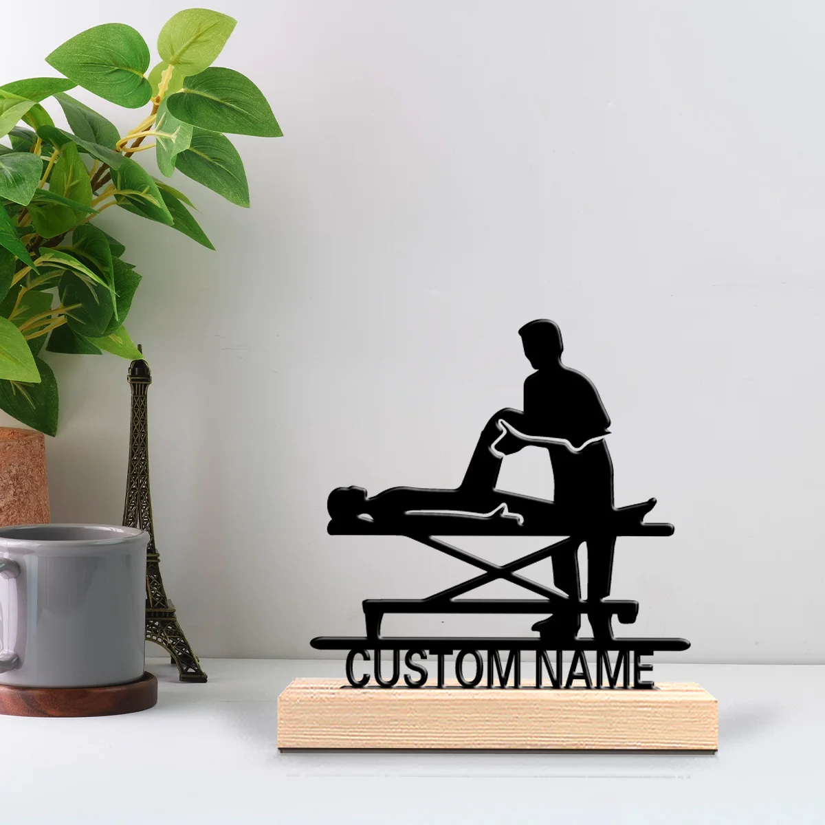 1pc New Design Personalized Custom Yoga Metal Statues Suitable For Doctors Medical Staff Desktop Decorative Art Office