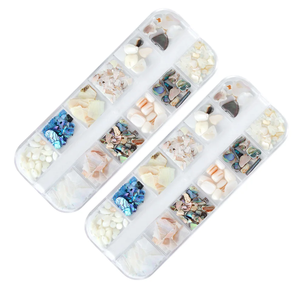 2 set 2 sets natuurlijke schelpvlok decor manicure accessoires diy mode nail art decoratie voor vrouwen lichtgewicht duurzame nagel