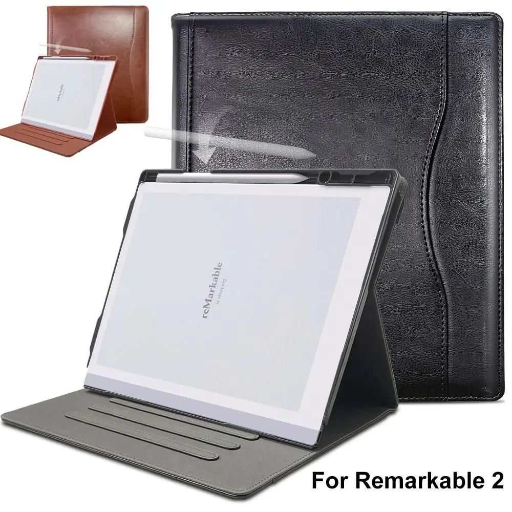 Wear-resistant 10.3 Inch Tablet Case 360° Rotatable Adjustable Angle Stand Folio Funda Pen Slot Anti-fall for Remarkable 2