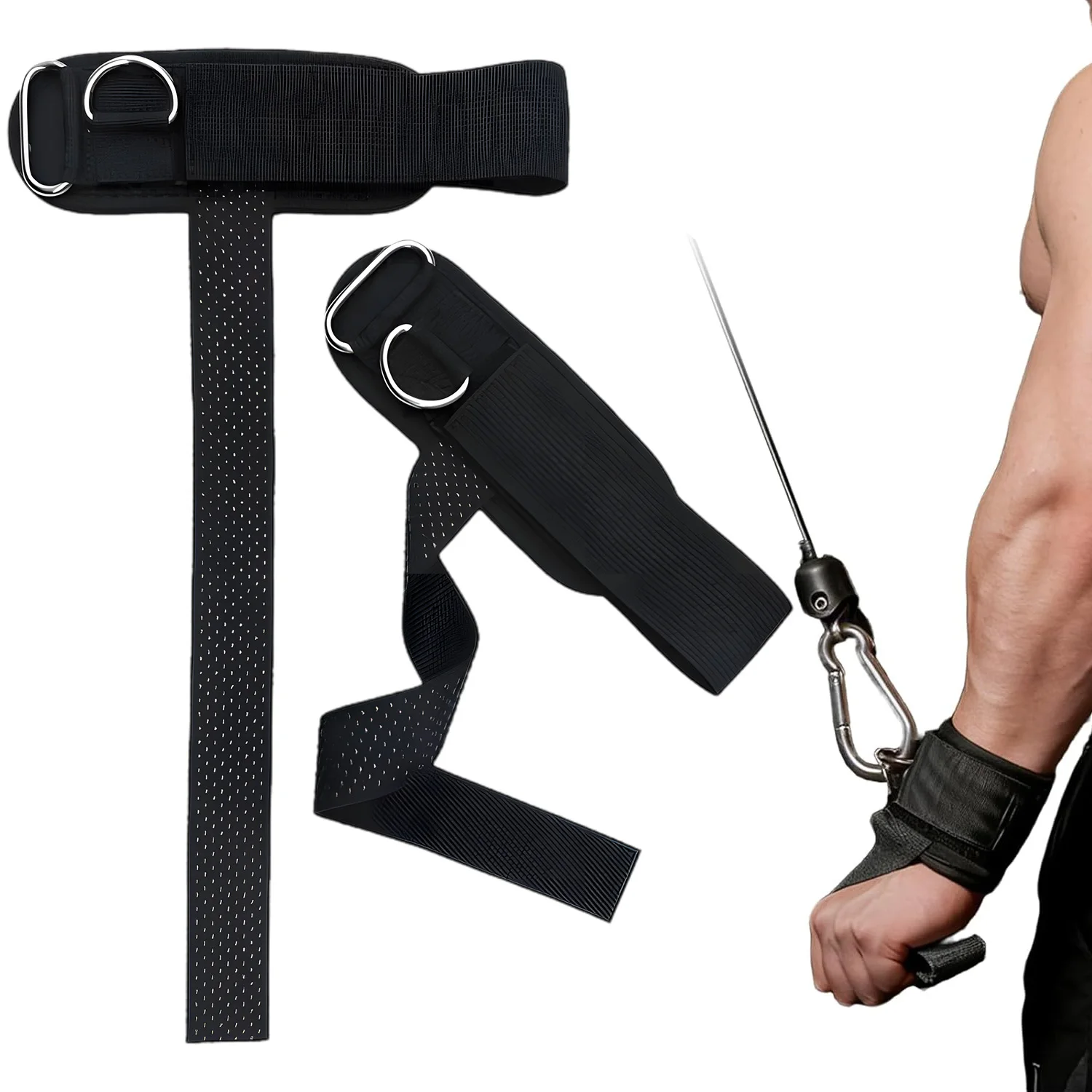 1 Paar Gewichtheber-Handgelenkbandagen mit Doppel-D-Ring und gepolsterter Unterstützung für Kreuzheben, Klimmzüge, Rudern, strapazierfähiges Fitnesszubehör für Männer und Frauen