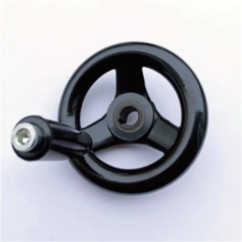 Imagem -03 - Fresadora Torno Cnc Spoked Mão Roda Ondulada Redonda Baquelite Três Volante 100 125 160 200 250 mm Preto