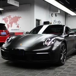 Matt Black Car Vinyl Wrap Roll with Bubble Free Air Release Technology Decal Sheet Moto Self Adhesive PET Exterior Accessories