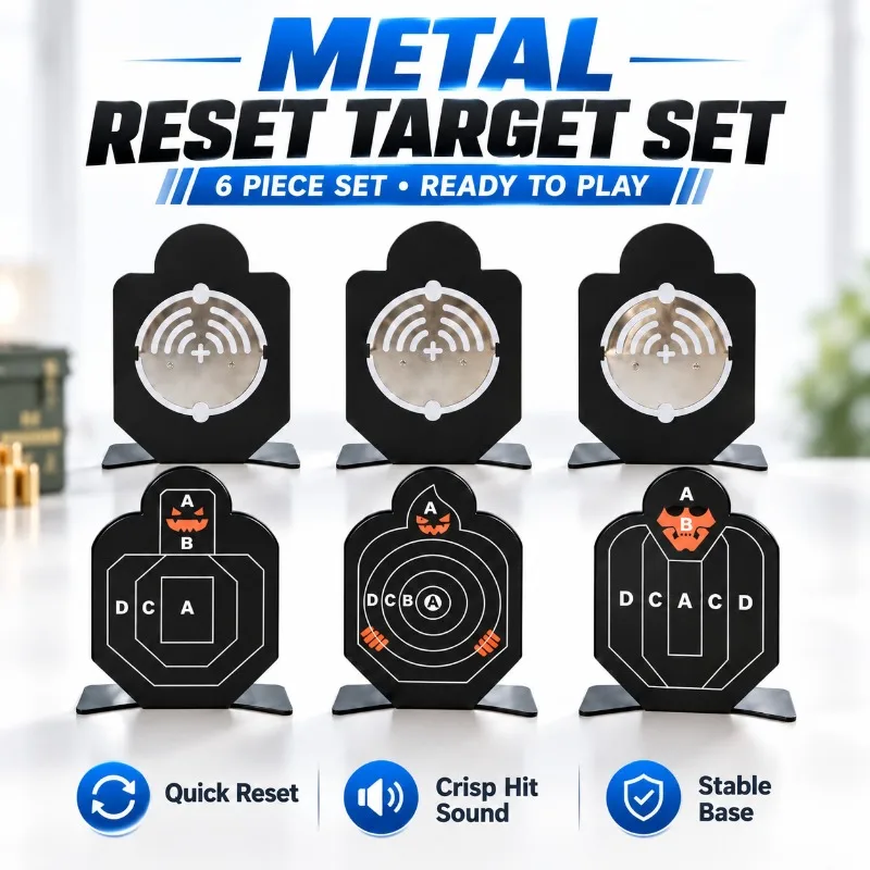 Freestanding Metal Reset Game Target Sound Feedback Design for Backyard Leisure Hobby Activities