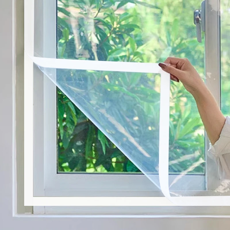 EVA Transparent Window Insulation Cover, Self-Adhesive Draft Blocker Film for Cold Weather Protection