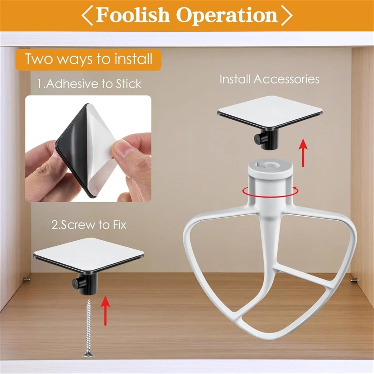 Stand Mixer Attachment Holders for Kitchenaid 4.5-5QT Mixer Attachments Flex Edge Beater Accessories image 3